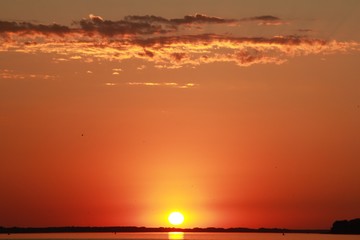 Beautiful sunset on the river