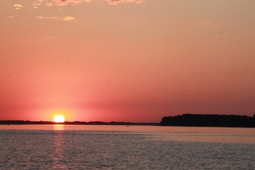 Beautiful sunset on the river