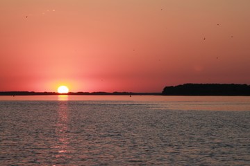 Beautiful sunset on the river