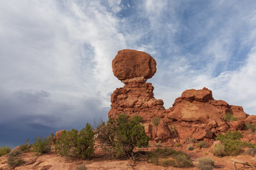 Scenic Balanced Rock in Arches National Park Utah
