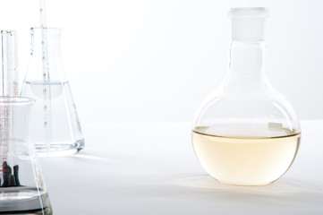 laboratory equipment / laboratory equipment on a laboratory table on a white background during the experiments
