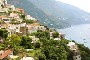 Fototapeta na wymiar Panoramic view of Positano village, Amalfi Coast, Italy