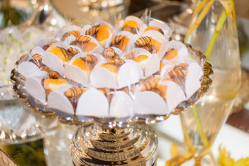 Candy table in wedding, marriage.