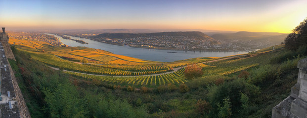 Panoramic view to Rheingau, Bingen and Rheinhessen