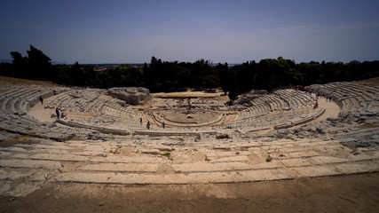 The ancient Greek theater of Syracuse, Italy.