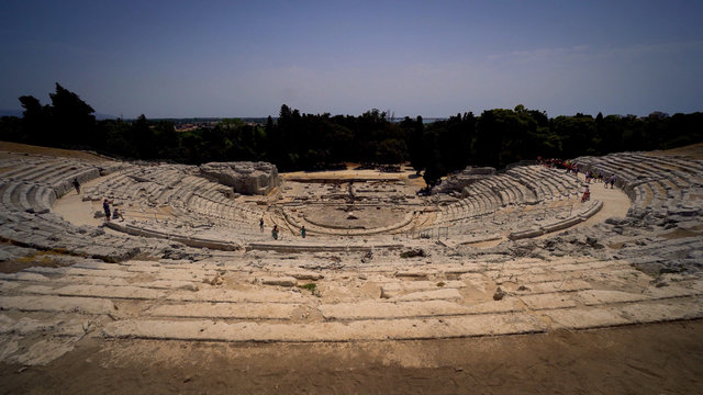 The Ancient Greek Theater Of Syracuse, Italy.