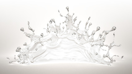 Splash water. 3d illustration, 3d rendering.