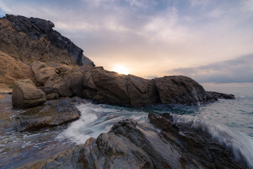 Fototapeta premium Sunrise in Cala de los Amarillos