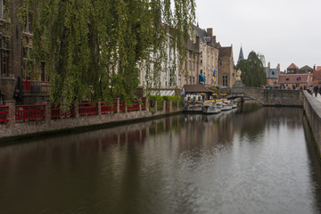 Bruges (Brugge) cityscape with water canal, Flanders, Belgium
