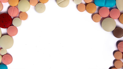 Medications in the form of tablets and pills.