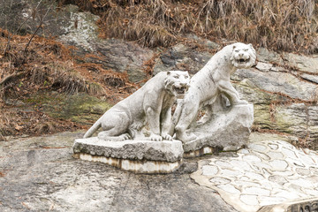 Tiger Statue near Kaesong DPRK