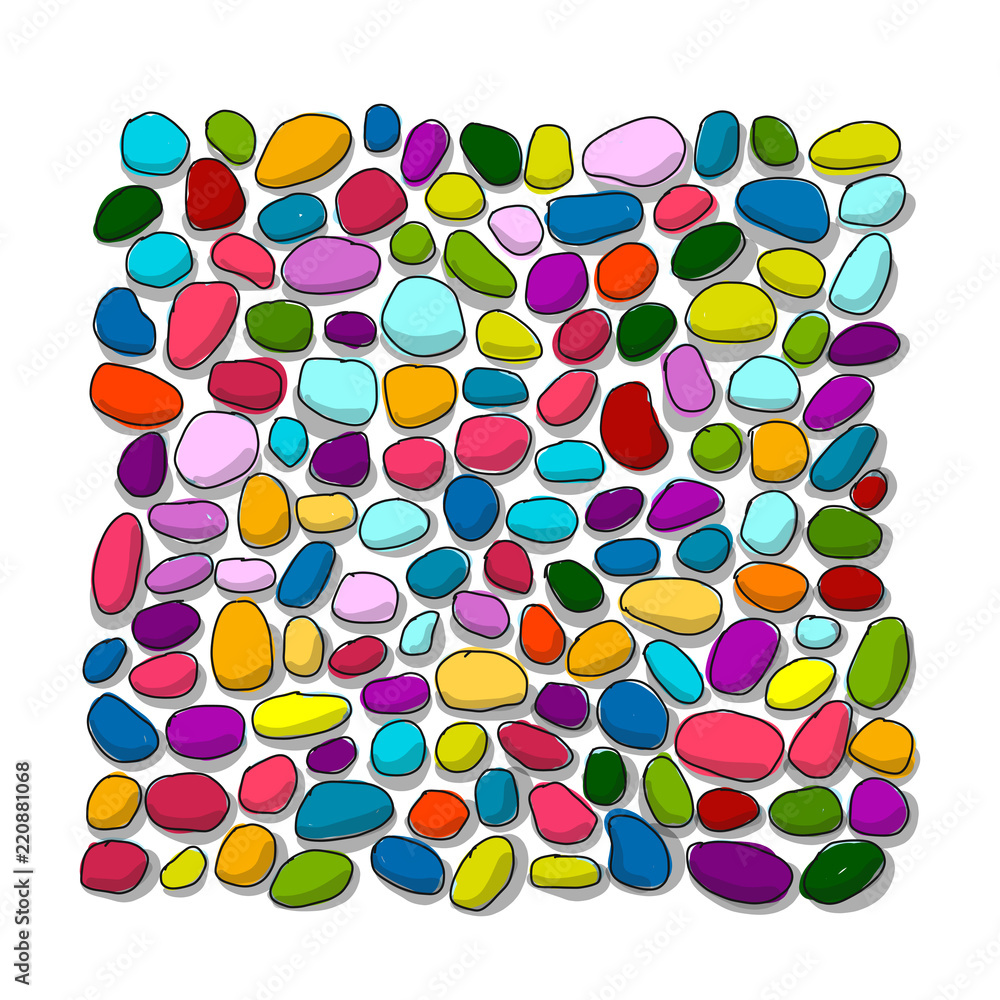 Aufkleber pebble colorful background for your design
