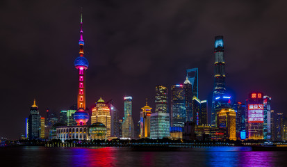 Obraz premium Shanghai Waterfront Detail - Night shot