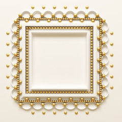 White background with a luxurious interior, beautiful frame on the wall
