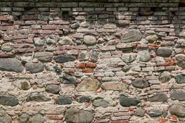 Rough old brick and stone wall texture