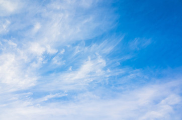 Cloudy sky background photo, cirrus clouds - obrazy, fototapety, plakaty