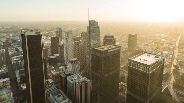 Beautiful Los Angeles Day to Night Sunset Aerial Timelapse