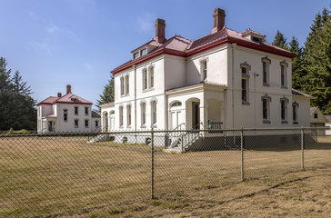 Cape Disappointment landmark buildings Washington state.