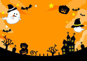 ハロウィン行事に使えるA4サイズのイラスト3