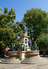 Fototapeta premium Lindavia-Brunnen in Lindau am Bodensee