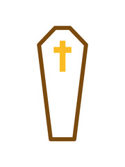 Obraz premium sarg beerdigen kreuz grab friedhof tot grabstein tod gestorben rip rest in peace ruhe in frieden beerdigung leben sterben clipart comic cartoon