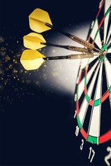 Dartboard with arrows isolated on ackground