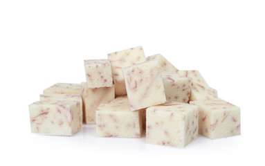 Cube oftaro root isolated on white background.