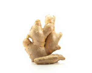 Fresh ginger isolated on white background.