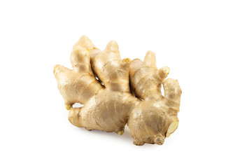 Fresh ginger on white background, herb medical concept.