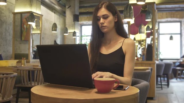 Woman Blogger Working with Laptop