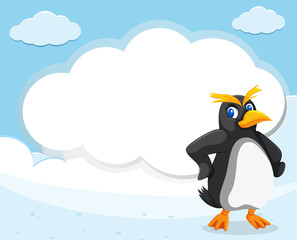 Penguin and cloud banner