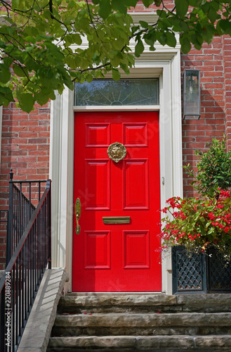 Bright Red Front Door Of House Stock Photo And Royalty Free Images Bright Red Front Door Of House