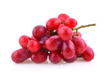 red grapes with water drops isolated on white background