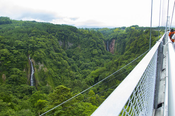 Landscape of Kokonoe Yume Grand Suspension Bridge