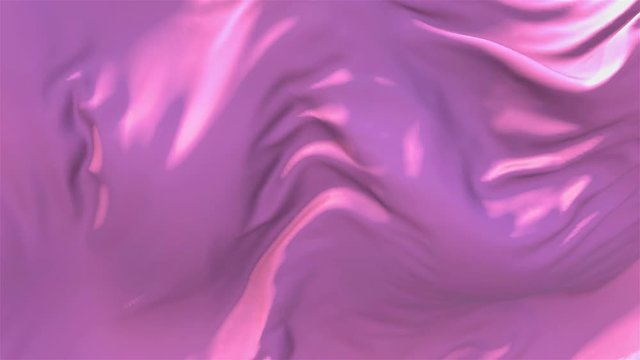 306. Pink Flag Waving in Wind Slow Motion Animation . 4K Realistic Fabric Texture Flag Smooth Blowing on a windy day Continuous Seamless Loop Background.