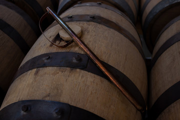 whisky barrel and spirit thief