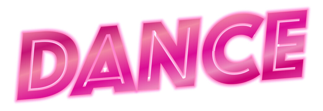 Pink dance text white background