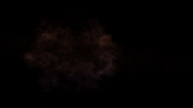 Abstract smoke shape explosion. Slow motion of red smoke blast collision.