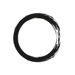 vector brush strokes circles of paint on white background. Ink hand drawn paint brush circle. Logo, label design element vector illustration. Black abstract circle. Frame.