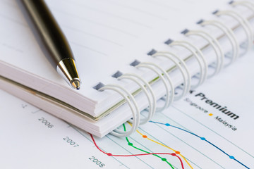 Close up of Pen and Notebook