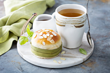 Sweet bun with almonds