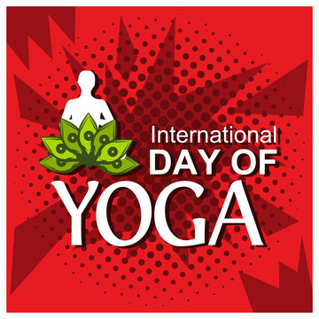 Vector illustration green background for celebrating International Yoga Day  of June 2. Designs for posters, backgrounds, cards, banners, stickers, etc