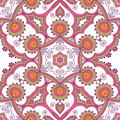 Hand drawn ornamental seamless pattern. Vector Illustration