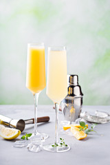 Breakfast mimosa cocktails