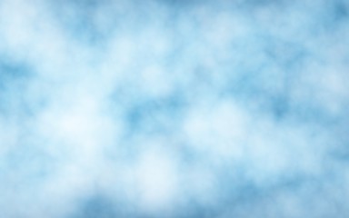 Background of abstract white color smoke isolated on blue color background. The wall of white fog. 3D illustration