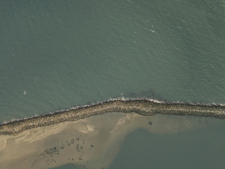 Aerial Drone Top Down Half Moon Bay Jetty Boat Parking California