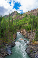 The Lapie RIver Canyon Cuts Through The Wilderness of The Yukon, Canada