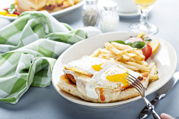 Sunny side up egg sandwich