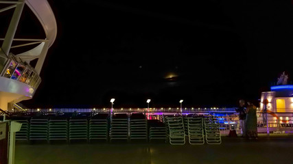 Moon rise viewed from cruise ship