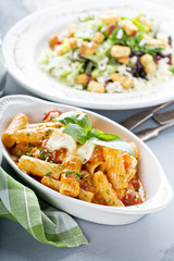 Pasta rigatoni with tomato sauce